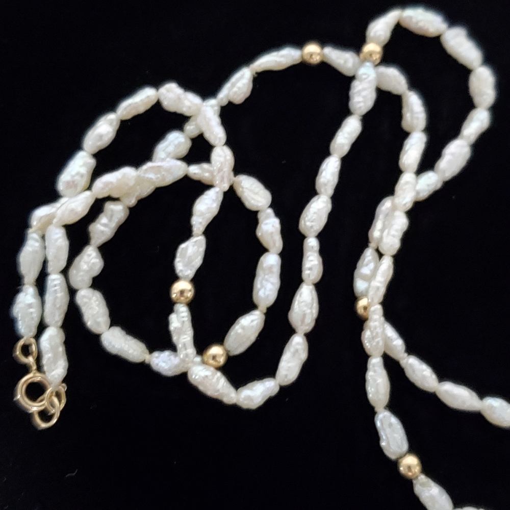 14K Gold Cultured Freshwater Pearl Necklace